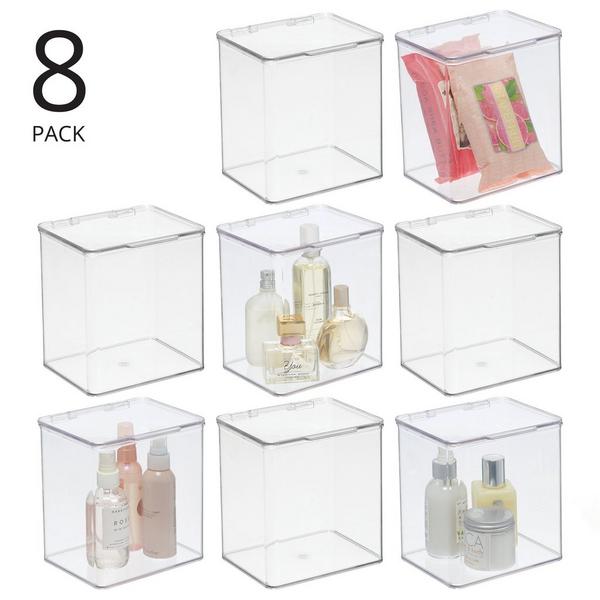 iDesign Plastic Bathroom Stacking Organizer Box with Hinged Lid #2