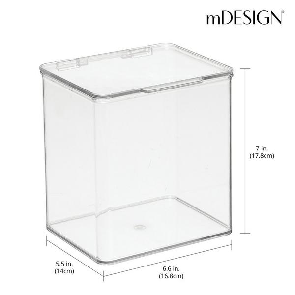 iDesign Plastic Bathroom Stacking Organizer Box with Hinged Lid #3