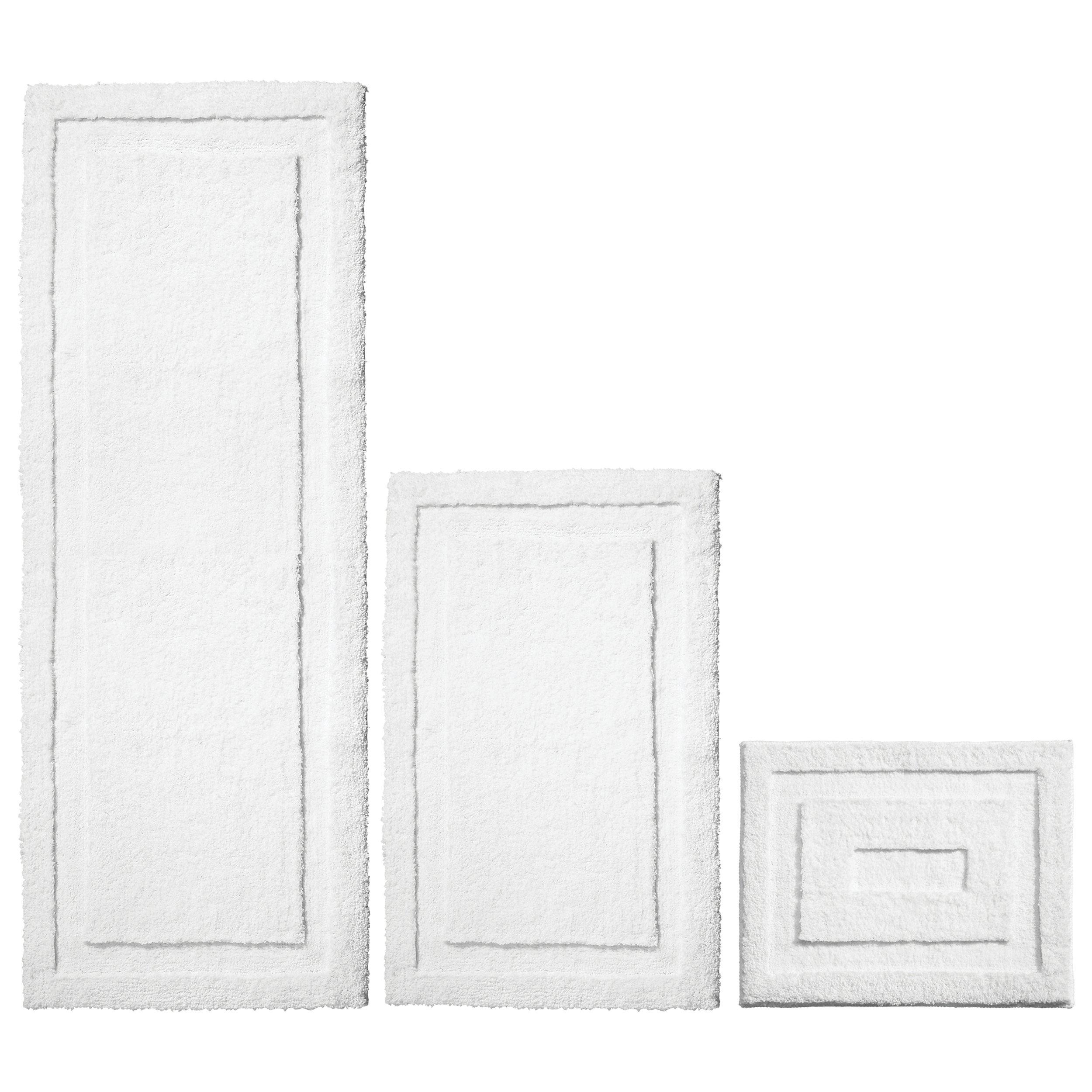 iDesign White 3 Piece Microfiber Bath Mats #1