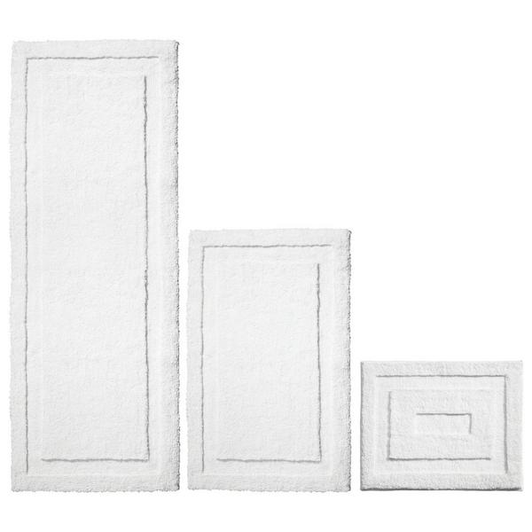 iDesign White 3 Piece Microfiber Bath Mats #1
