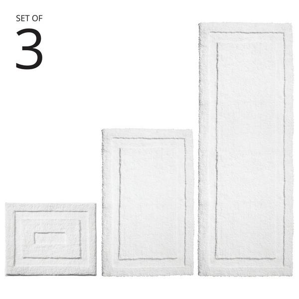 iDesign White 3 Piece Microfiber Bath Mats #2
