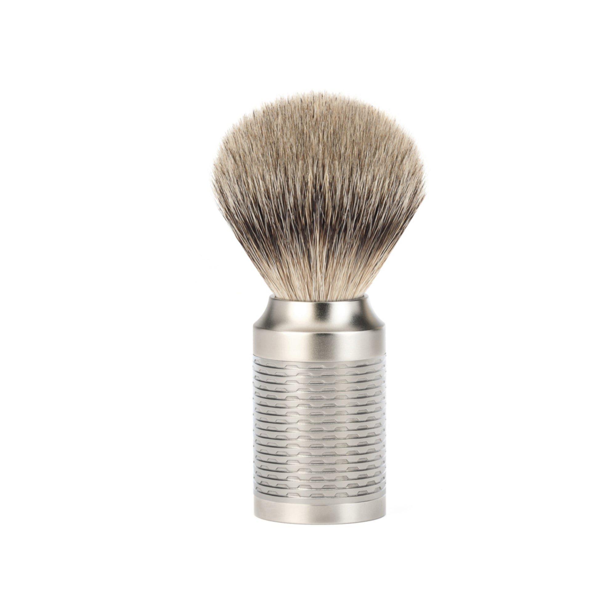 MUHLE Rocca Pure Matt Stainless Steel Silvertip Shaving Brush #1