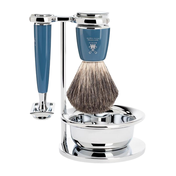 MUHLE Rytmo Petrol Blue 4 Pc. Pure Badger / Safety Razor Shaving Set #1