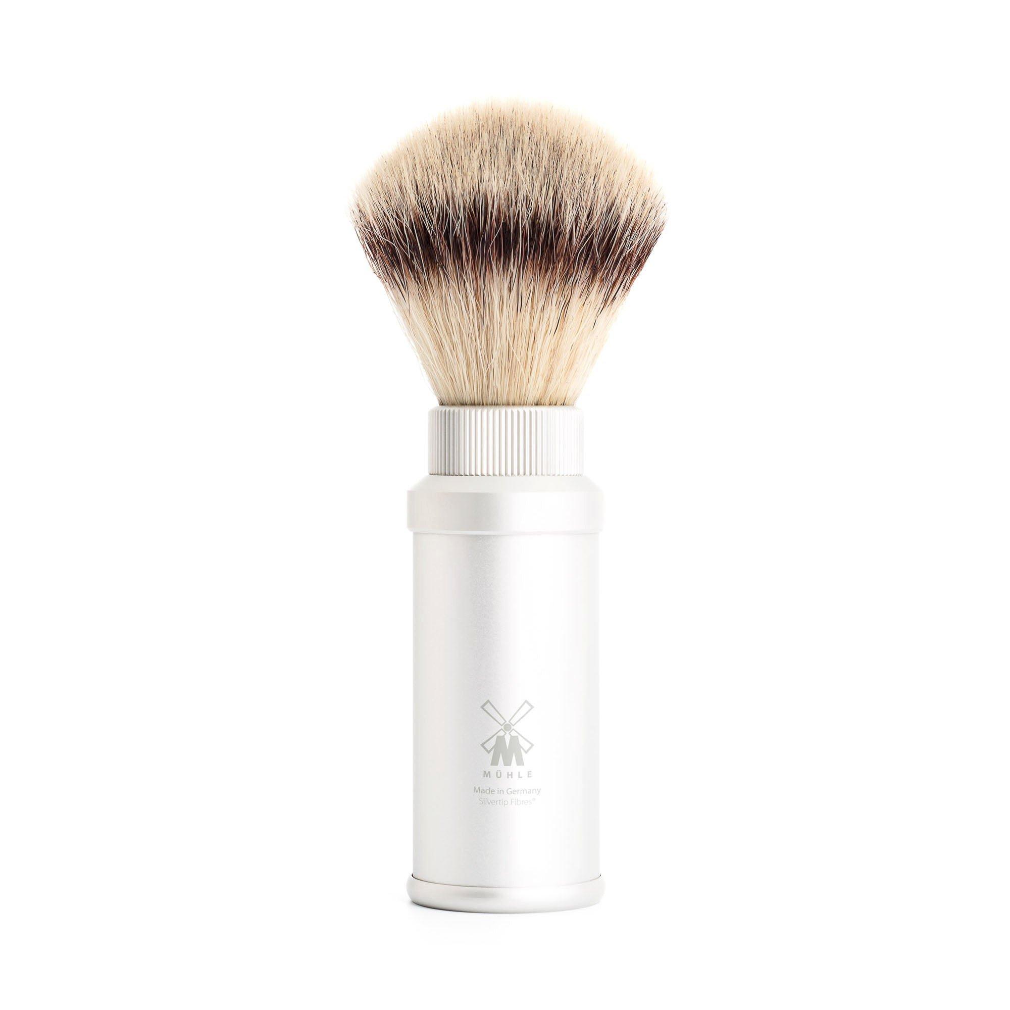 MUHLE Travel Anodized Aluminum Silvertip Fiber Travel Shaving Brush #1