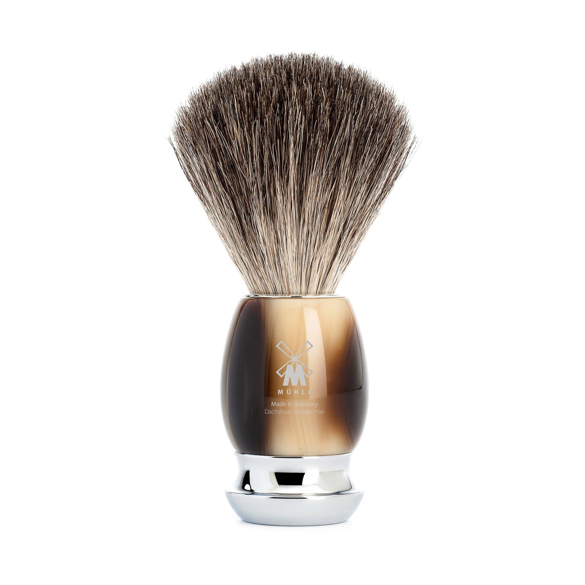 MUHLE Vivo Brown Horn Pure Badger Shaving Brush #1