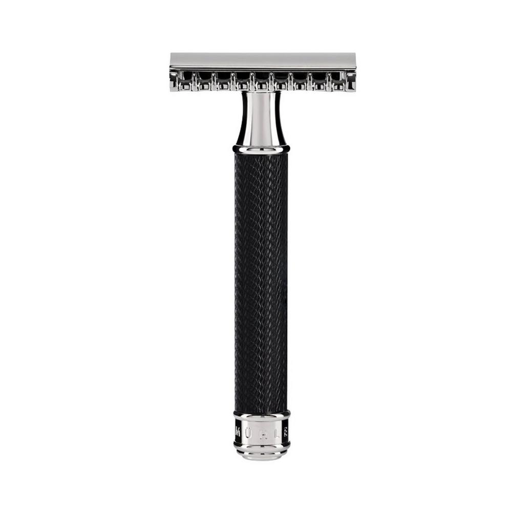 Mühle Traditional Safety Razor - Open Comb - Black In Black