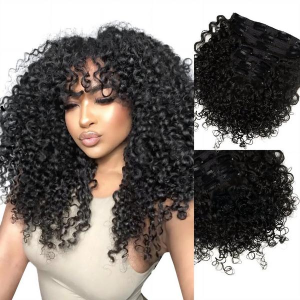 True + Pure Texture Sasha Curl Deep Curly Human Hair Clip Ins Extensions #2