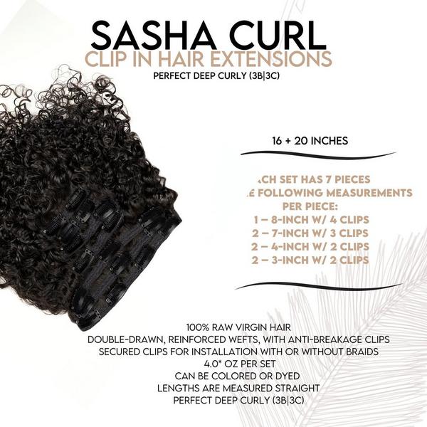 True + Pure Texture Sasha Curl Deep Curly Human Hair Clip Ins Extensions #5