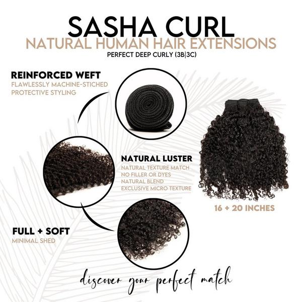 True + Pure Texture Sasha Curl Deep Curly Human Hair Wefts (Bundles) Extensions #5