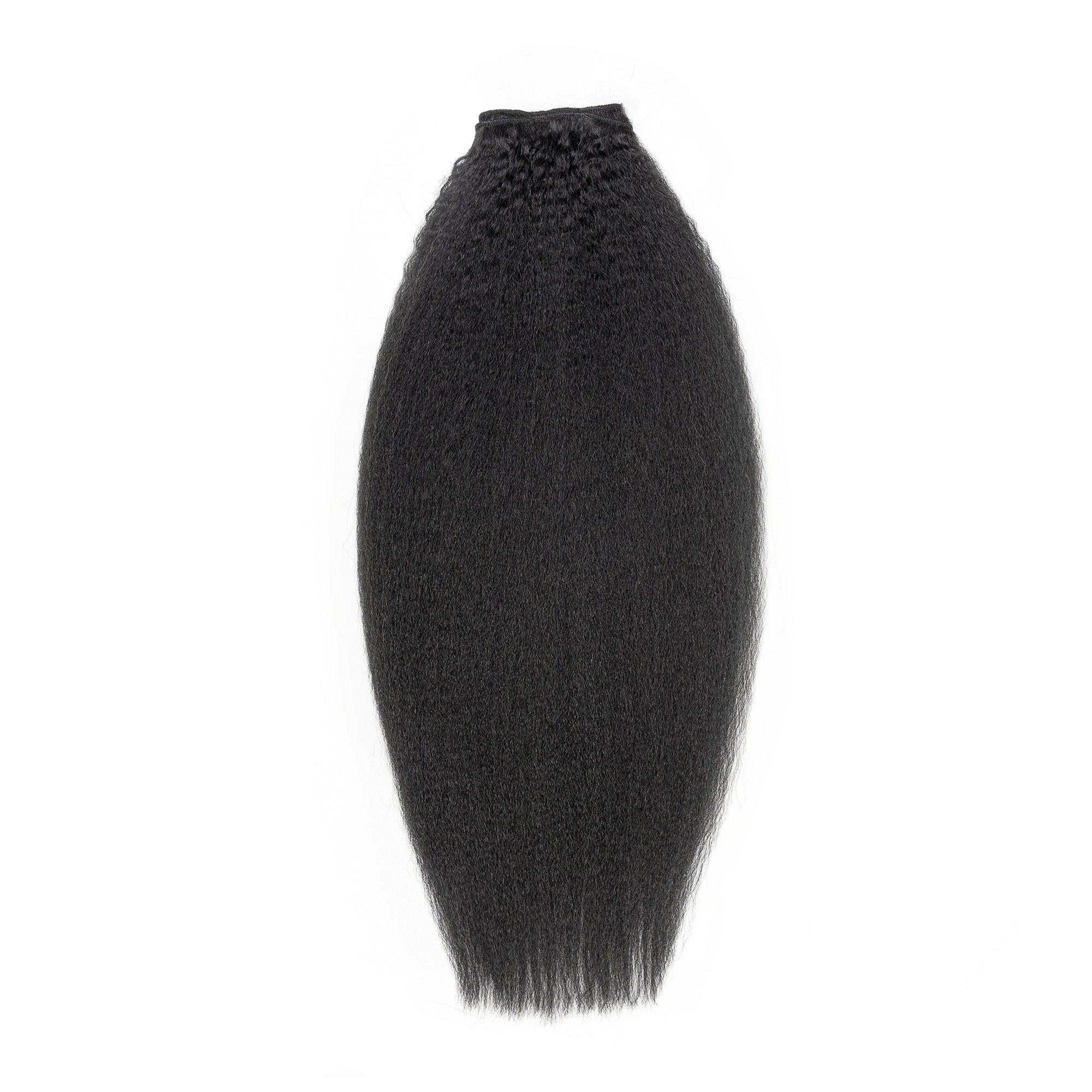 True + Pure Texture Relaxed Natural Blowout Kinky Straight Human Hair Wefts (Bundles) Extensions #1