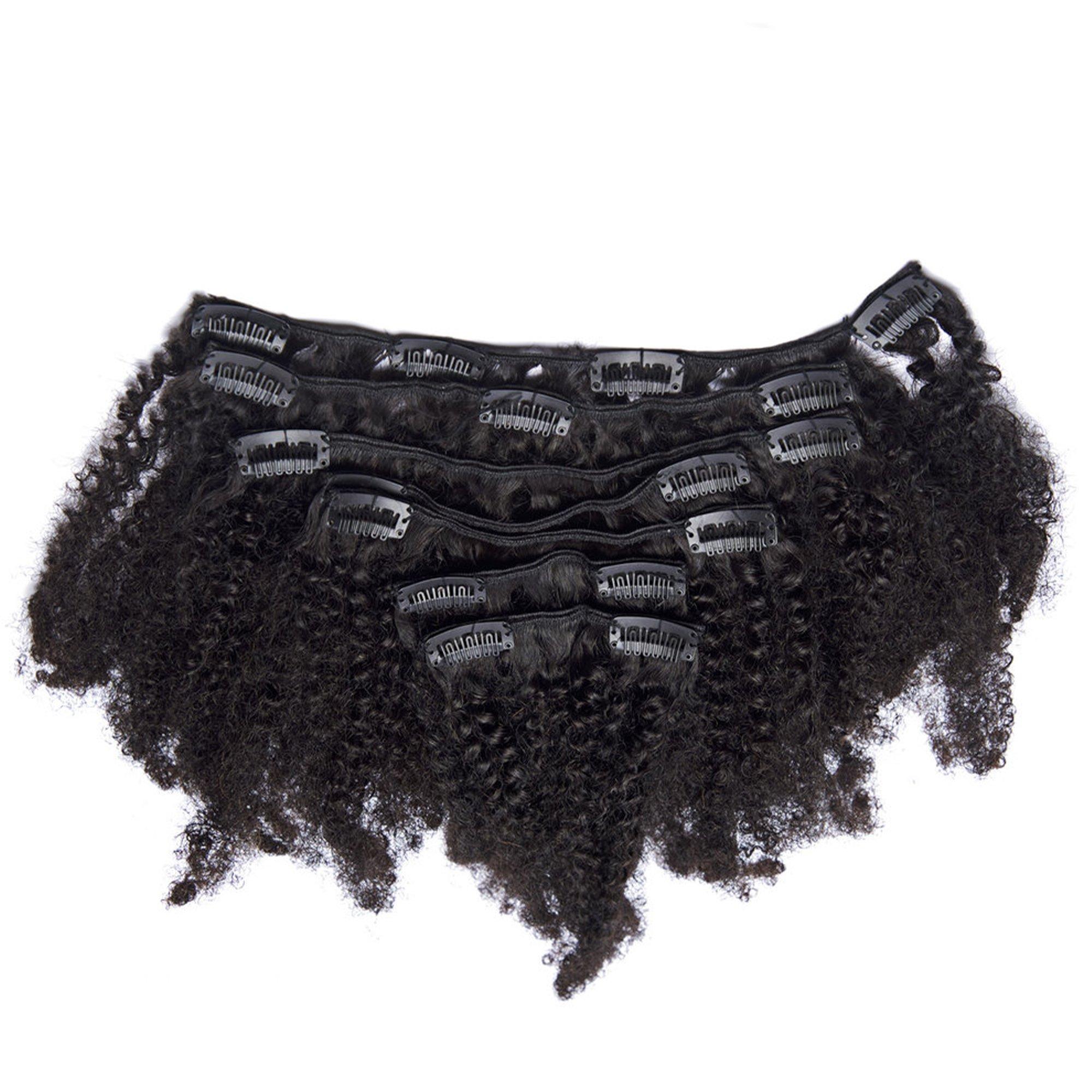 True + Pure Texture Jasmine Coil Afro Kinky Curly Human Hair Clip Ins Extensions #1