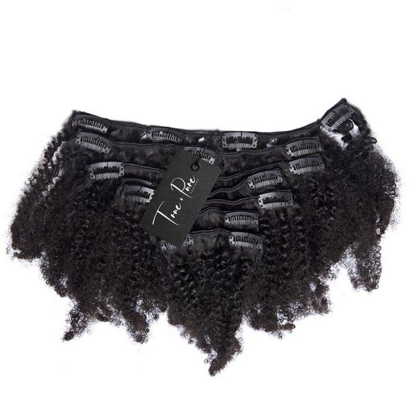 True + Pure Texture Jasmine Coil Afro Kinky Curly Human Hair Clip Ins Extensions #2