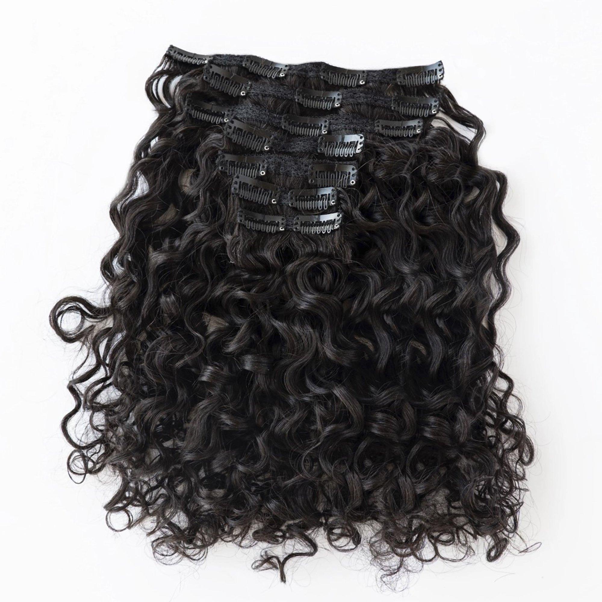 True + Pure Texture Island Curl Deep Wave Curly Human Hair Clip Ins Extensions #1