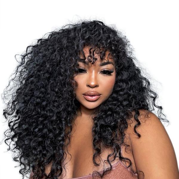 True + Pure Texture Island Curl Deep Wave Curly Human Hair Clip Ins Extensions #3