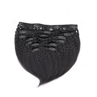 Relaxed Natural Blowout Kinky Straight Human Hair Clip Ins Extensions