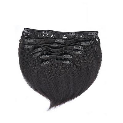 True + Pure Texture Relaxed Natural Blowout Kinky Straight Human Hair Clip Ins Extensions