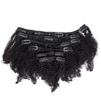 Jasmine Coil Afro Kinky Curly Human Hair Clip Ins Extensions