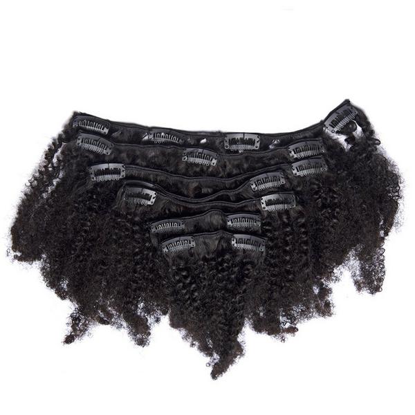 True + Pure Texture Jasmine Coil Afro Kinky Curly Human Hair Clip Ins Extensions #1