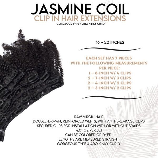 True + Pure Texture Jasmine Coil Afro Kinky Curly Human Hair Clip Ins Extensions #5