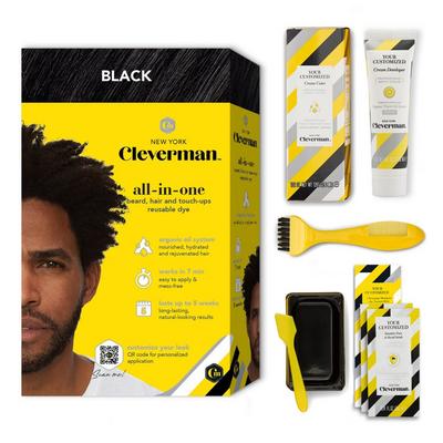 Cleverman Beard Dye Kit for Black Men - Ammonia-Free Gray Coverage