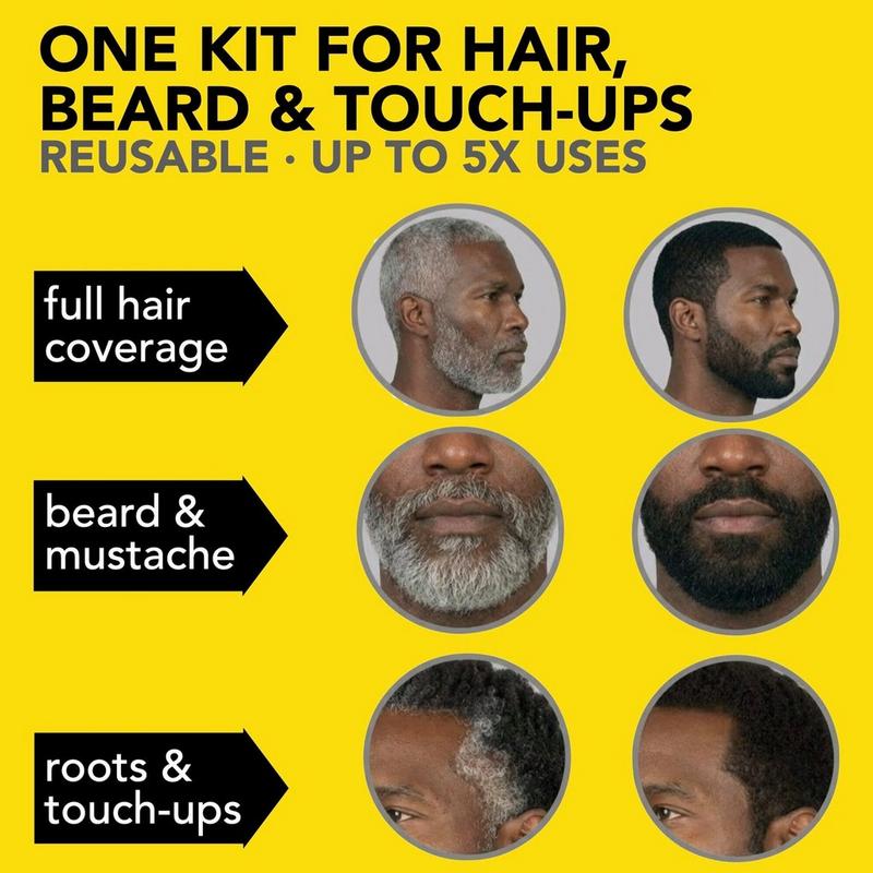 Cleverman - Jet Black Coarse & Coily Hair · Reusable Beard & Hair