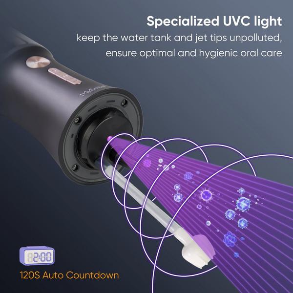 MySmile LP221 Cordless UVC Sterilizable Water Flosser with Extra Jet Tips Bundle #6