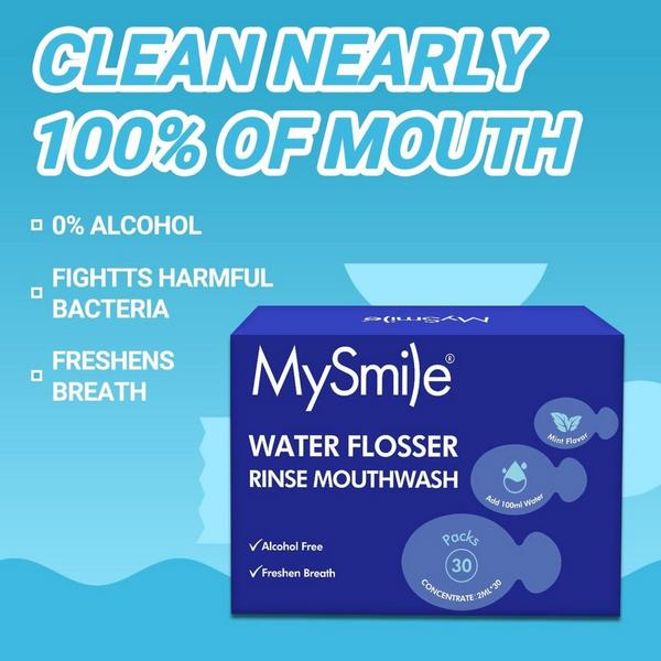 MySmile LP221 Cordless UVC Sterilizable Water Flosser with Mouthwash Pods Bundle #6