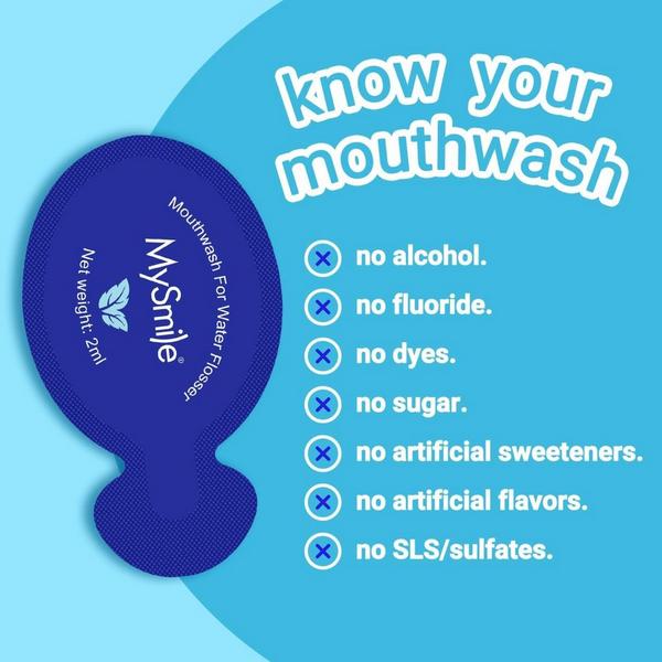 MySmile LP221 Cordless UVC Sterilizable Water Flosser with Mouthwash Pods Bundle #8