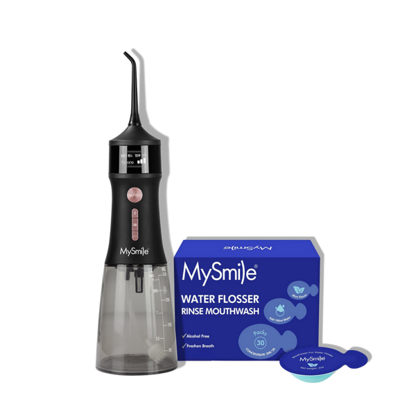 MySmile LP221 Cordless UVC Sterilizable Water Flosser with Mouthwash Pods Bundle #1