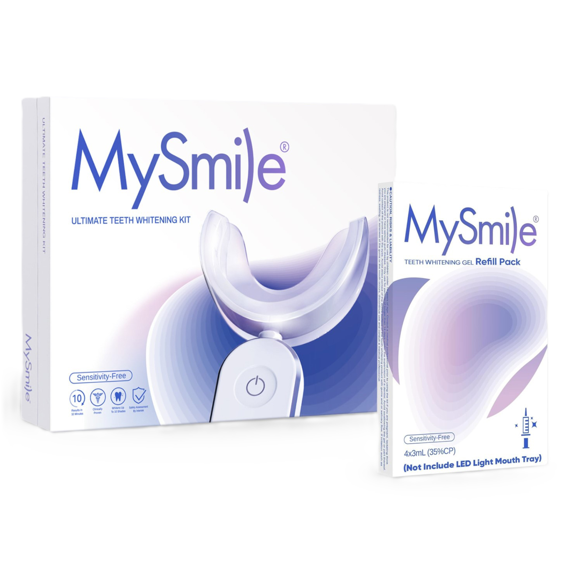 MySmile Ultimate Teeth Whitening Kit with Enamel Strengthening Gel + Extra Gel Refill Pack Bundle #1