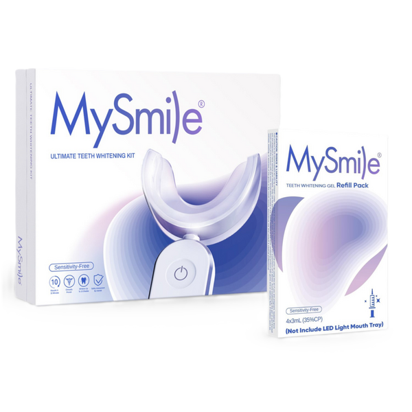 MySmile Ultimate Teeth Whitening Kit with Enamel Strengthening Gel + Extra Gel Refill Pack Bundle #1
