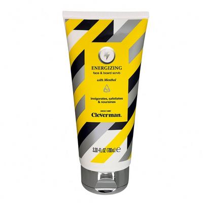 Cleverman Energizing Face & Beard Scrub for Men - Menthol-Infused Refreshing Cleanser-All Skin Types