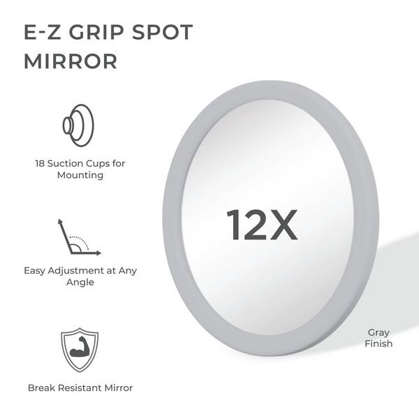 Zadro E-Z Grip Compact Mirror, 12X Magnification, Suction Cups #3