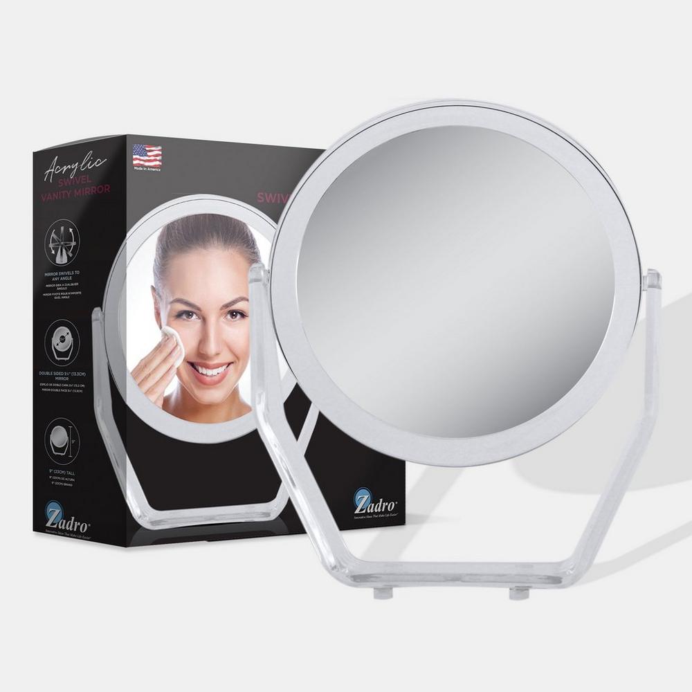 Zadro Countertop Makeup Mirror With 7x/1x Magnifications - Clear In Transparent