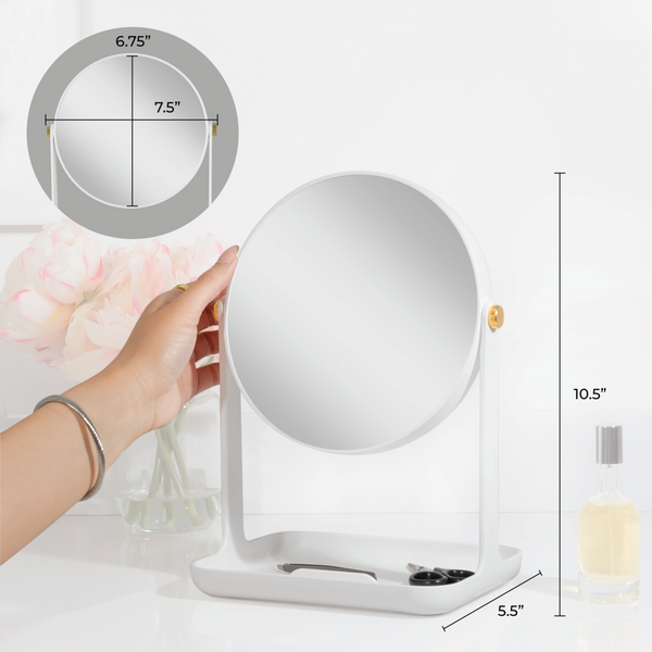 Zadro Makeup Mirror with 5X/1X Magnification, Tray & Phone Holder #3