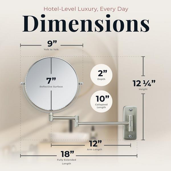 Zadro Wall Mounted Makeup Mirror with 8X/1X Magnification #3
