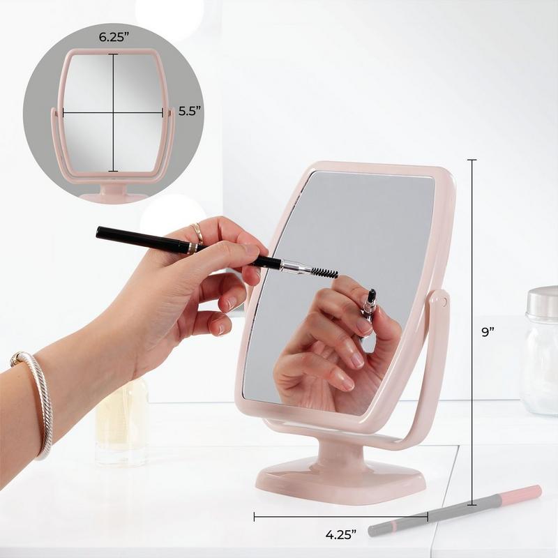 Zadro - Rose Quartz Geometric Makeup Mirror with 5X/1X
