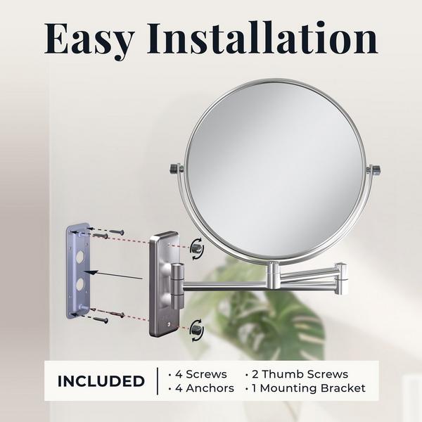 Zadro Wall Mounted Makeup Mirror with 8X/1X Magnification #5