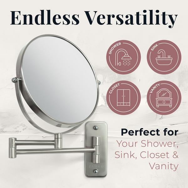 Zadro Wall Mounted Makeup Mirror with 8X/1X Magnification #4
