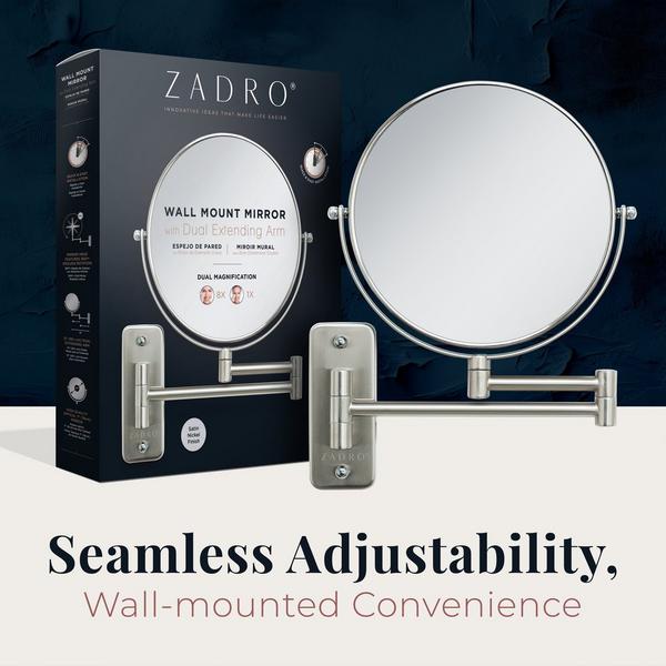 Zadro Wall Mounted Makeup Mirror with 8X/1X Magnification #7
