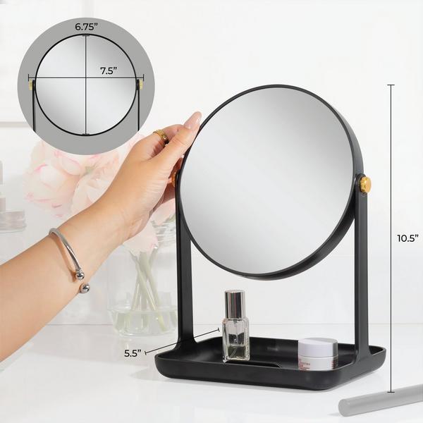Zadro Makeup Mirror with 5X/1X Magnification, Tray & Phone Holder #3