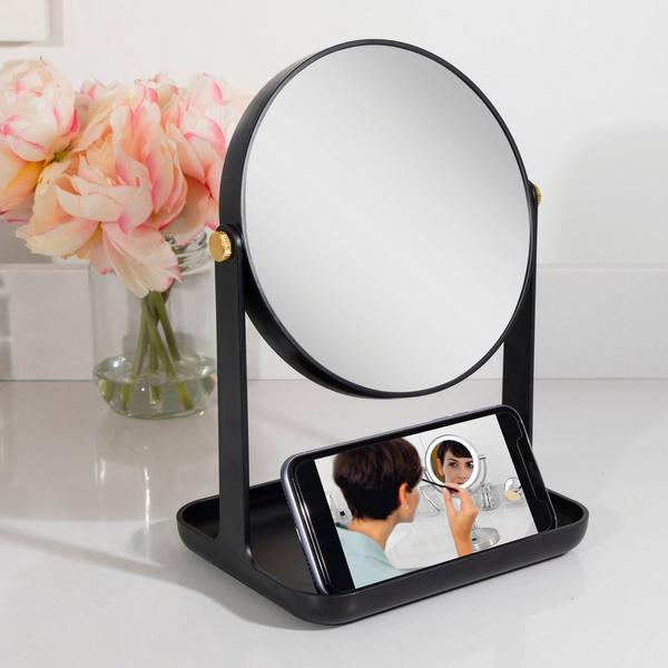Zadro Makeup Mirror with 5X/1X Magnification, Tray & Phone Holder #4