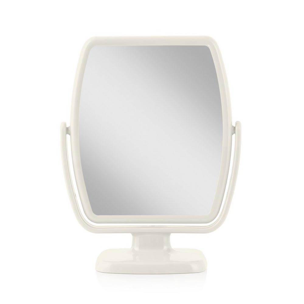 Zadro Geo, Makeup Mirror With 5x/1x Magnification - Egret In White