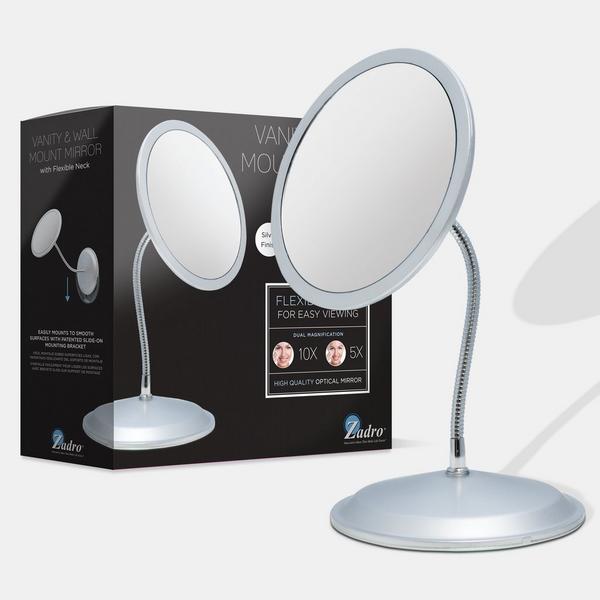 Zadro Gooseneck Wall Mounted Makeup Mirror with 10X/5X #6