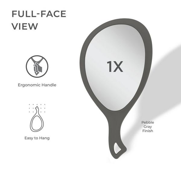 Zadro Medium Teardrop Handheld Mirror with Curved Handle #3