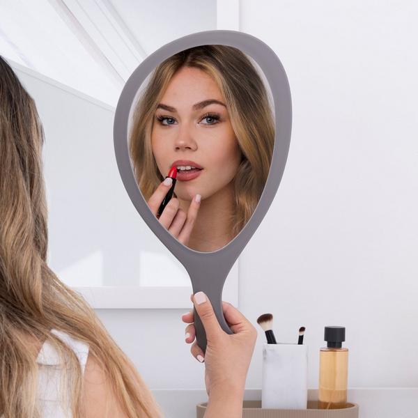 Zadro Medium Teardrop Handheld Mirror with Curved Handle #7