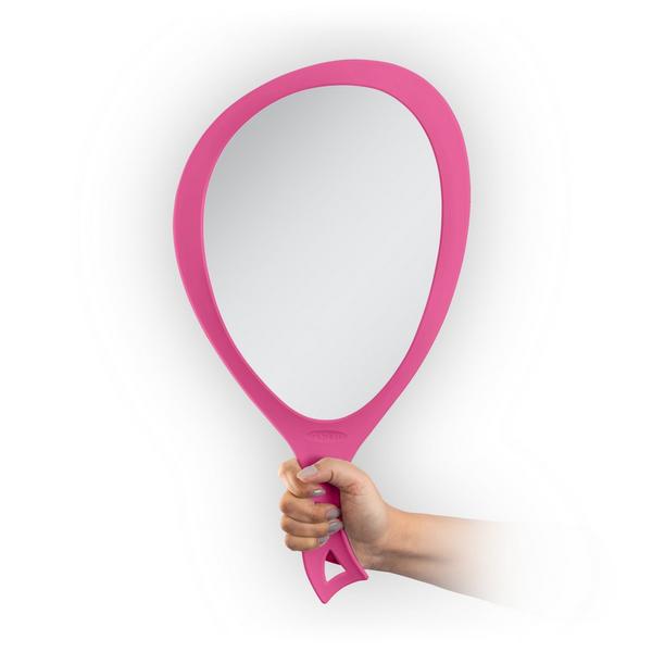 Zadro Large Teardrop Handheld Mirror with Curved Handle #3