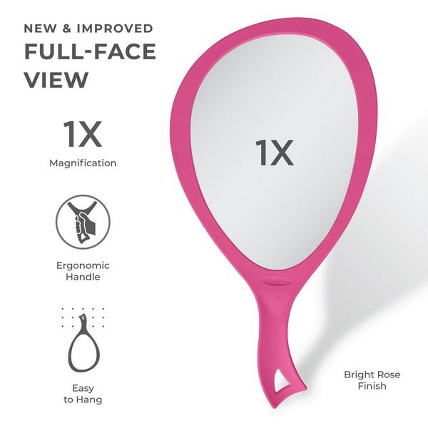 Zadro Large Teardrop Handheld Mirror with Curved Handle #7