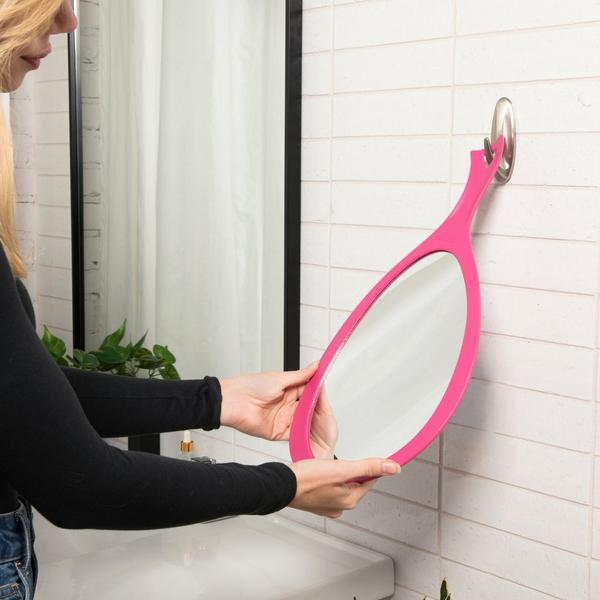 Zadro Large Teardrop Handheld Mirror with Curved Handle #8
