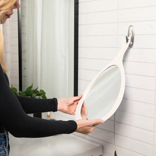 Zadro Large Teardrop Handheld Mirror with Curved Handle #5